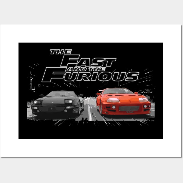 paul walker supra mk4 2JZ-GTE vs 355 SPIDER Wall Art by cowtown_cowboy